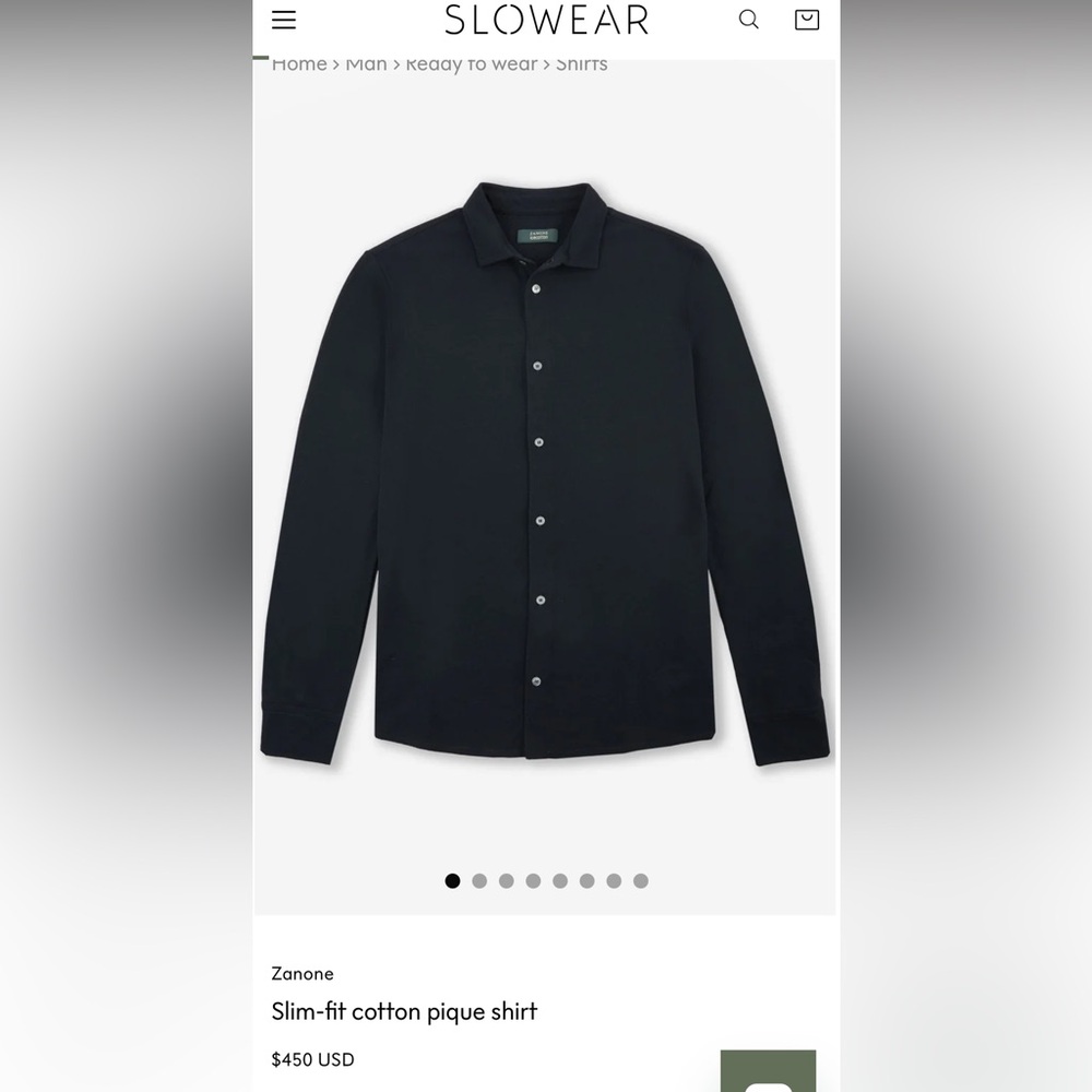 Zanone Black Casual Button Down Shirt with Long Sleeves